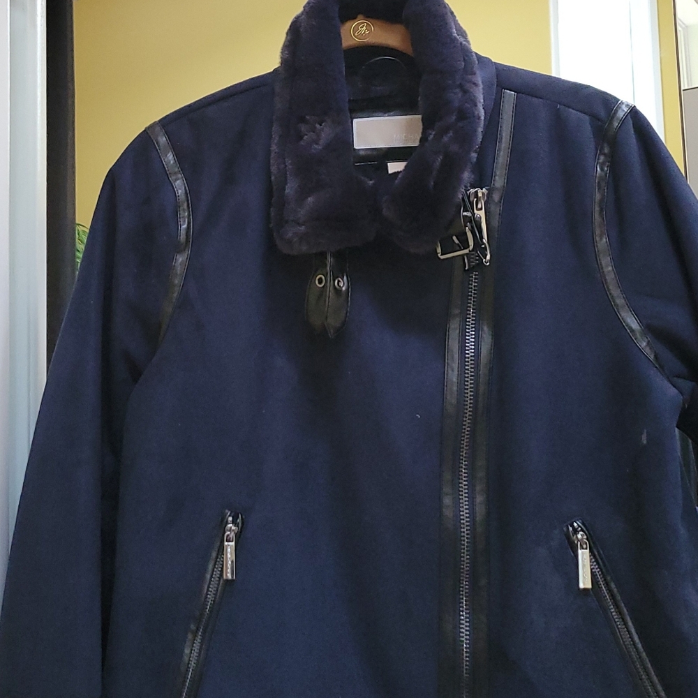 Michael Kors Navy Jacket with Black Accents